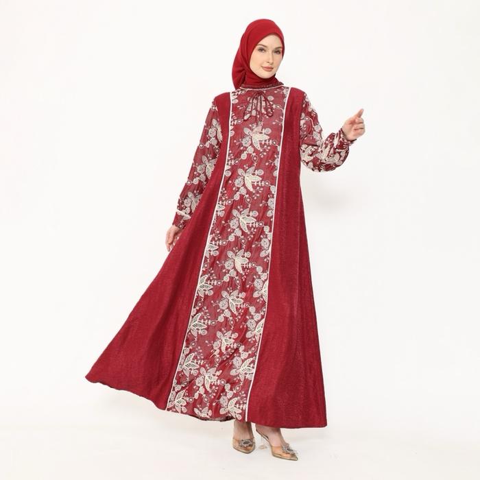Rita WD 373/ Gamis Denim Bordir Simple Cantik Mewah Elegant dengan Desain Elegan dan Bordir yang Men