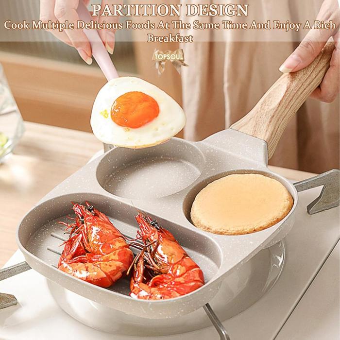 Frypan 3 in 1 Alat Masak Sekat Multifungsi Cetakan Telor Pancake Maker Mini Grill Tamagoyaki Egg Pan