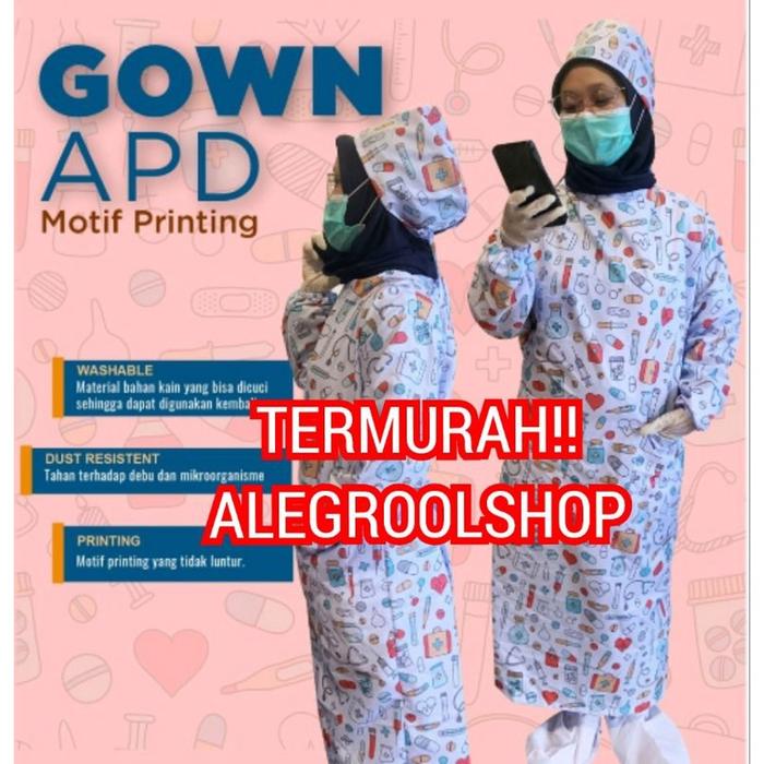 READY TERMURAH&TERHALUS..Surgical Gown Motif Anak Lucu Surgical Gown Motif Terbaru Apron Baju Jaga D