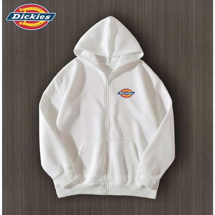 L XL XXL Jaket zipper hoodie DICKIES hitam