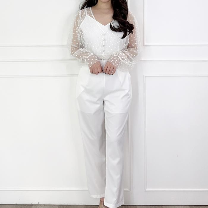 Sv 6502 - Ziolla Polka Set Jumpsuit | Silvervogue | Set Jumpsuit Dan Outer Wanita