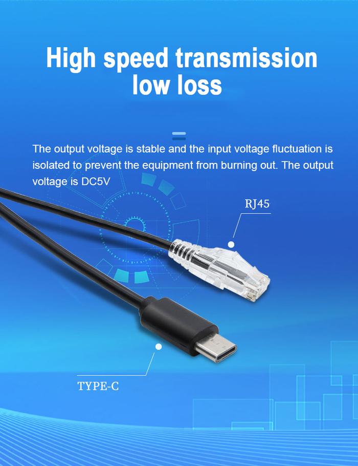 Modul Suplai Daya Kabel Adaptor Spliter POE 5V Gigabit TYPE-C untuk