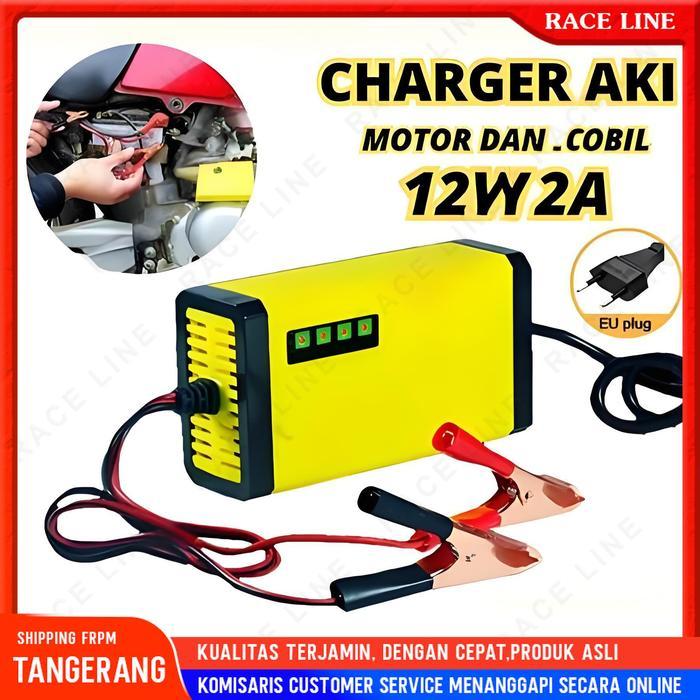 Casan Aki Motor Mobil Otomatis 2A-20A 12Volt/24Volt Portable Automatic Charger Batterai Cas Aki Keri