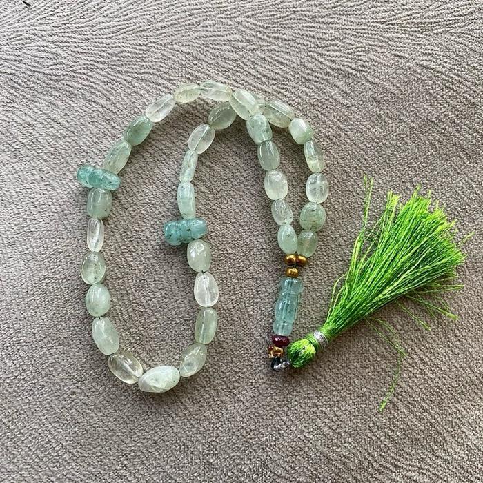 Natural Ethiopian Emerald Beryl Jamrud Batu Zamrud Colombia Tasbih Batu Zamrud Tasbih