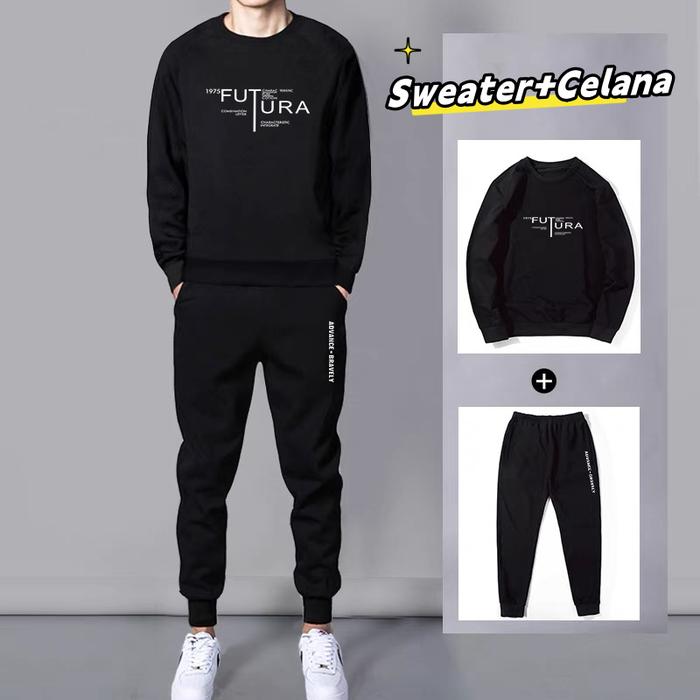 Sweater Pria SET /jaket pria / Hoodie Pria Olahraga rekreasi Samurai Sweater Fleece / CELANA TRAININ