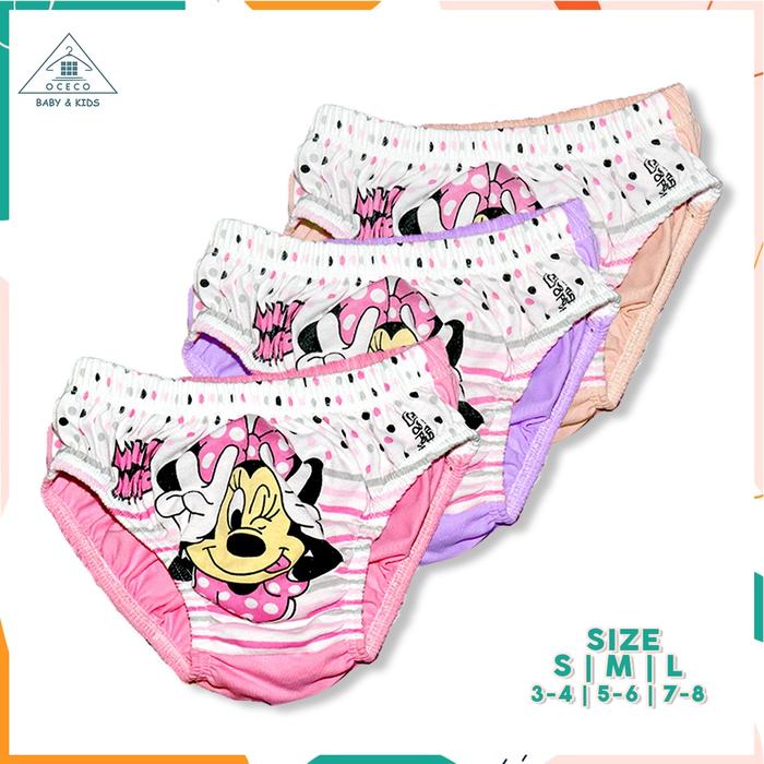 Celana Dalam Anak Perempuan 3 - 8 tahun cd cewek kolor sempak Gambar minnie mouse little ponnie