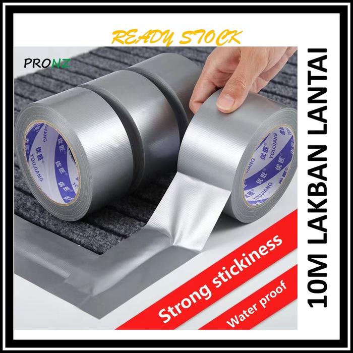10 - 20 Meter Lakban Lantai Karpet Keset Super Sticky Kuat Melekat Lakban kain Tahan Air Waterproof 