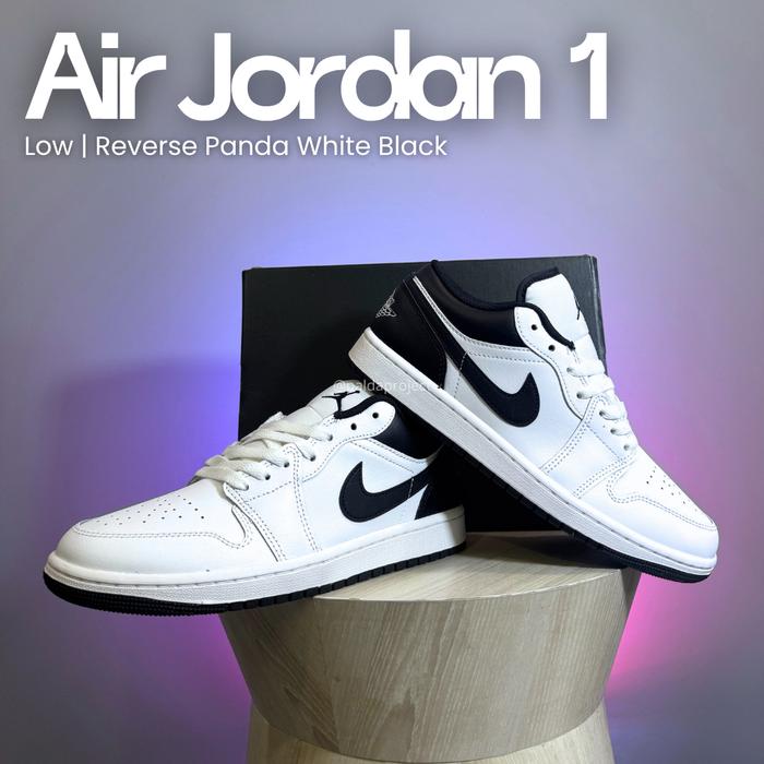 Sneakers Shoes Nike Air Jordan 1 Low Reverse Panda White Black (553558 132) - 100% Original