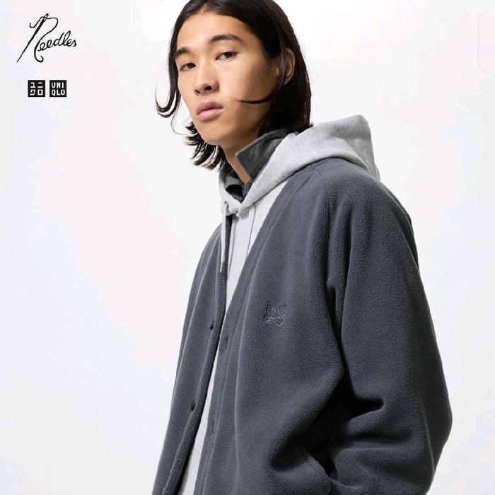 Uniqlo X Needles Cardigan Dark Gray Size L - Ready Stock