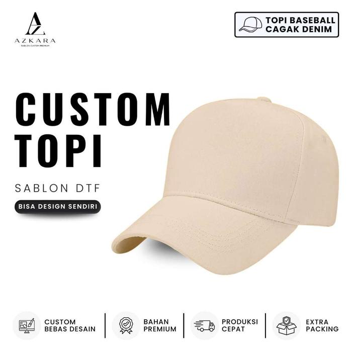 Topi Baseball Custom Sablon Logo Sendiri | Satuan Grosir