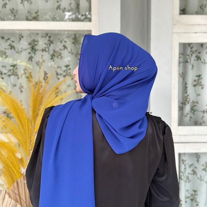 Miliki Segera Terlaris Hijab Pasmina Birel Uk 180X75 / Pasmina Biru Elektrik Pashmina Kerudung Musli