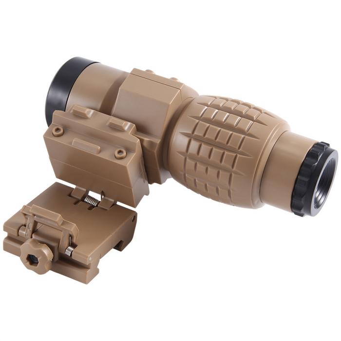 Super Deals Sight 3X Magnifier Scope Compact Sights with Flip Up Cover Fit for 20mm Rail Mount Toys 