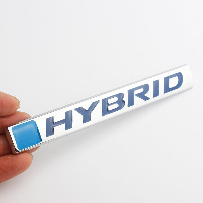 Stiker emblem huruf hibrida, Stiker motor perak, logo bagasi