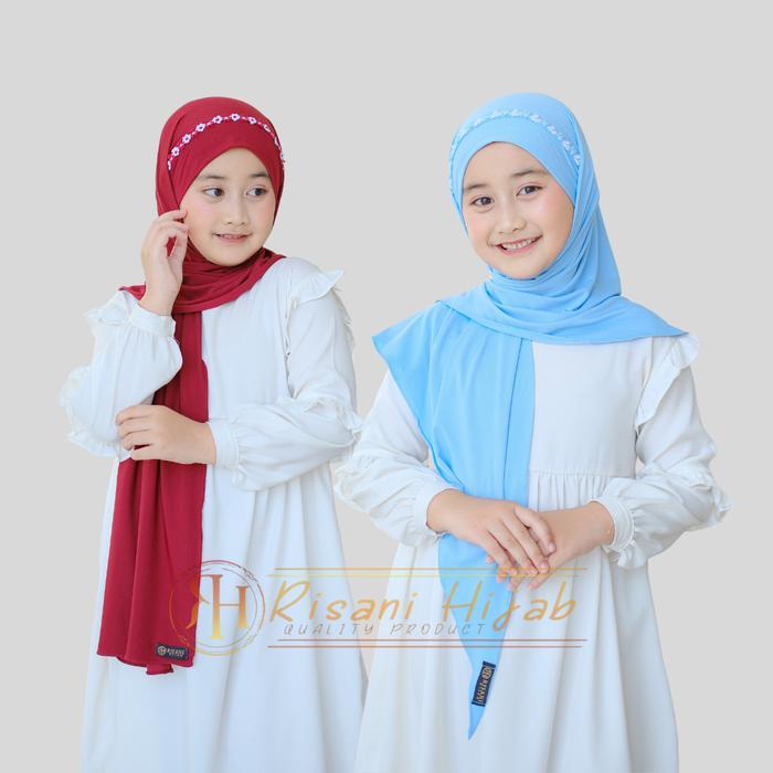 hijab anak pasmina malay jr jersey/ jilbab bendo renda melati / kerudung muslim anak perempuan Insta