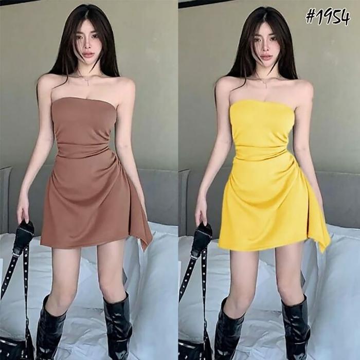 1954 Dress Mini Flare Bahan Scuba Size M For Clubbing Party Gaun Pesta Pendek Baju Nyanyi Dangdut Se