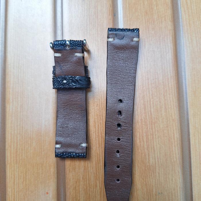 BERKUALITAS Black Ostrich Leather Strap