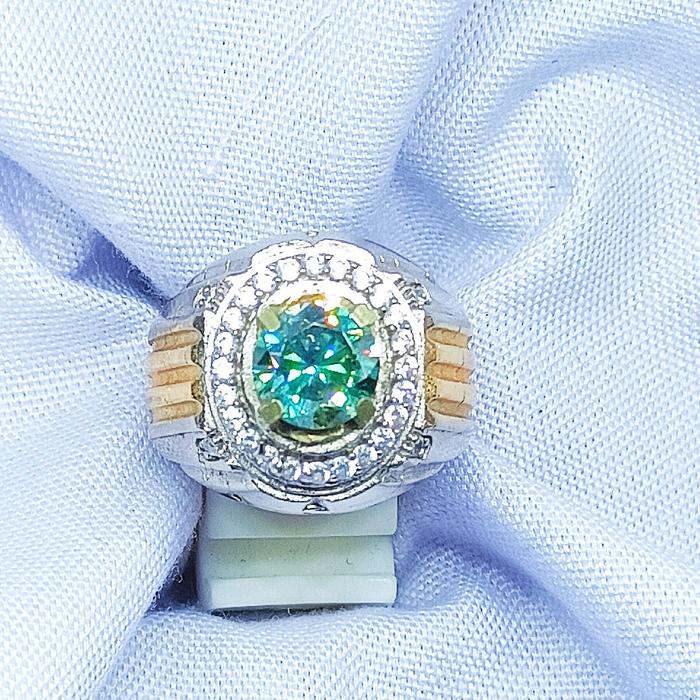 Cincin Blue Moissanite + Memo