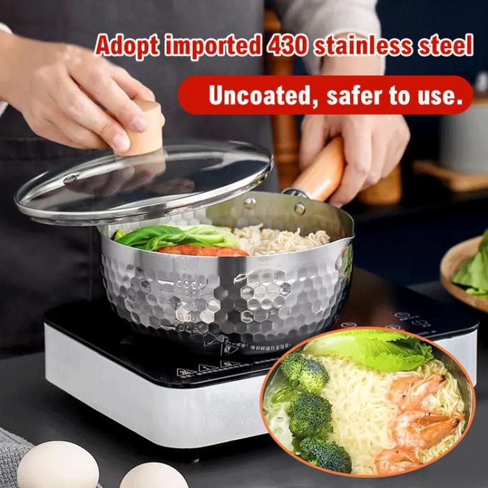 Japanese wooden handle milk pot uncoated household pot instant