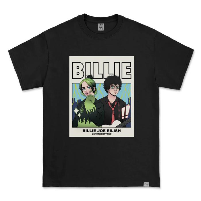 [COD]Hits Kaos Distro Parodi T-Shirt Billie Joe Eilish Armstrong Black | Baju Pria Parody Plesetan L