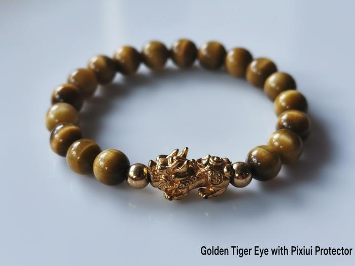 Gelang Terapi Batu Golden Tiger Eye Asli | Peningkat Vitalitas & Energi Emas | Pixiu Hoki