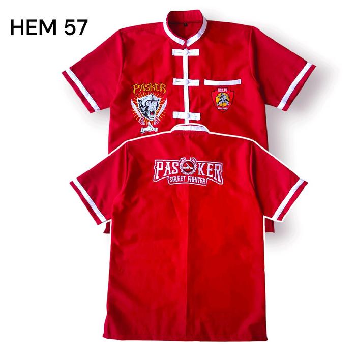 Hem iks.pi kera sakti / Hem Shanghai 57 merah IKSPI / kemeja iks.pi kera sakti