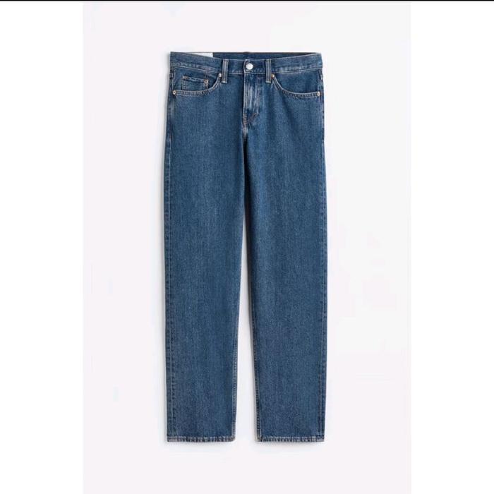 h&m relaxed fit pria straight jeans - celana panjang jeans size 31/32 original