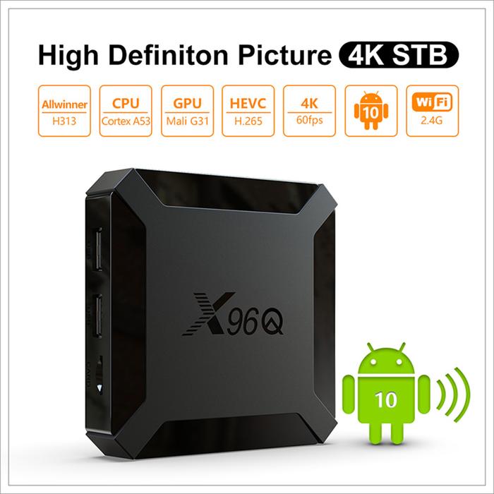 Android 10 X96Q TV Box 2GB 16GB Allwinner H313 Quad Core 4K Smart TV