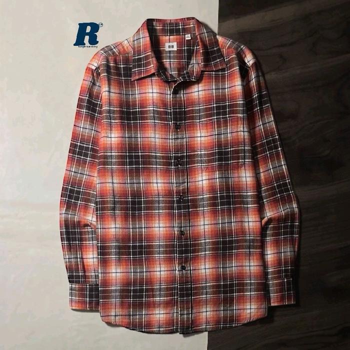 Kemeja Lengan Panjang Flannel Shirt Veterano UNIQLO Size XL Unisex 208