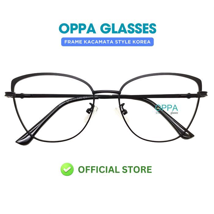 GRATIS ONGKIR Frame Kacamata Korea Pria Wanita 037F Bulat Oval - Lensa Minus / Anti UV / Anti Radias