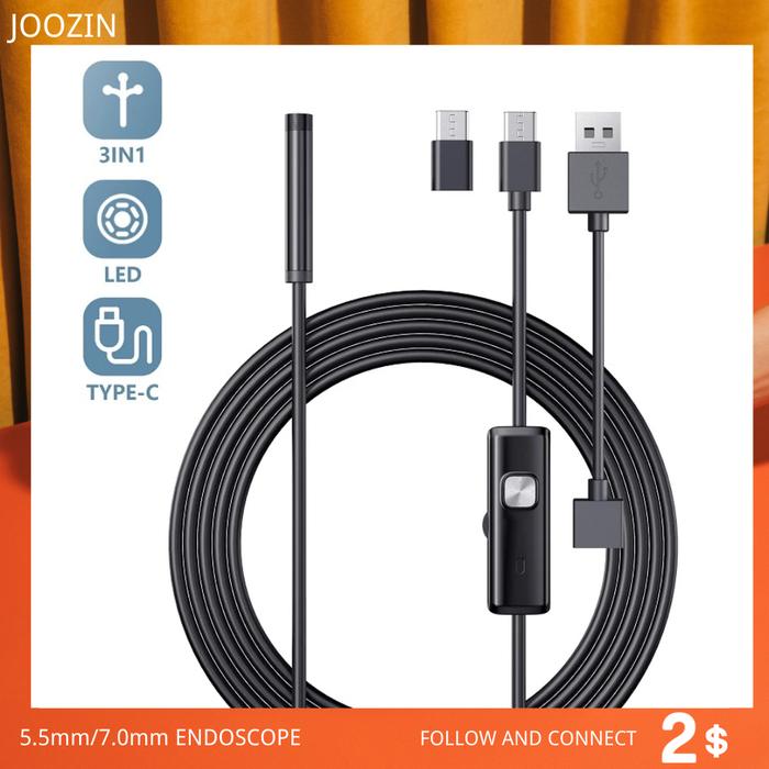USB Endoscope Type C Borescope for OTG Android Phone, Windows PC,