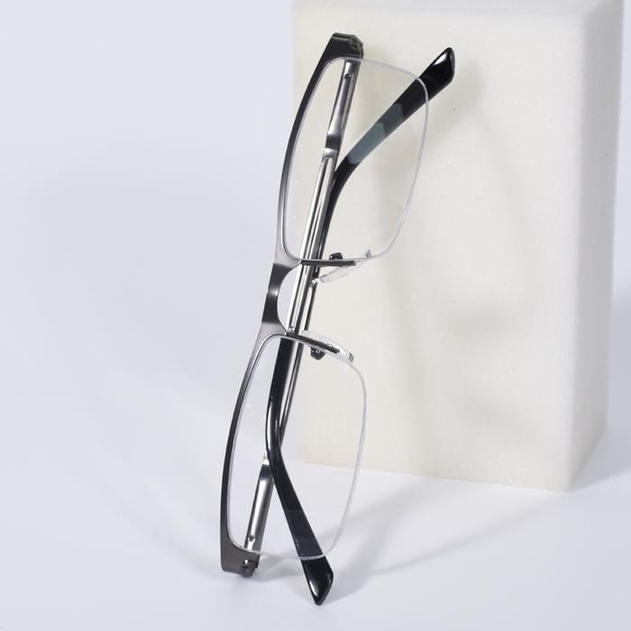 Gun Frame Men's Business Presbyopia Eyeglasses With Spring Hinge Metal Half Frame High Quality Readi