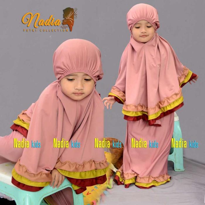 AliMaMa - MUKENA ANAK RAINBOW - Mukenah Perempuan Telekung Traveling Jersey Airish Jersi Airis Fashi