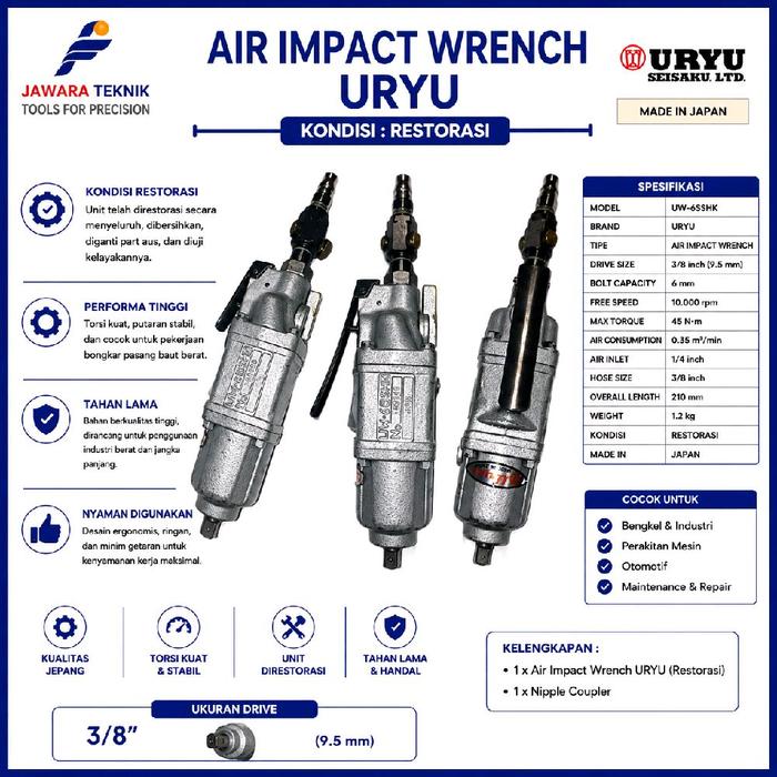 UW-6SSHK air impek wrench/pembuka baut/peneimatic tools. uryu japan