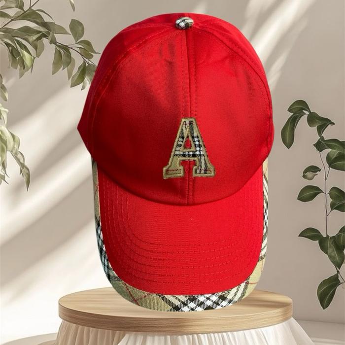 Topi Baseball Custom Nama Inisial Huruf Alphabet Abjad Pria Wanita Bahan Katun Korea Style Hitam Cew