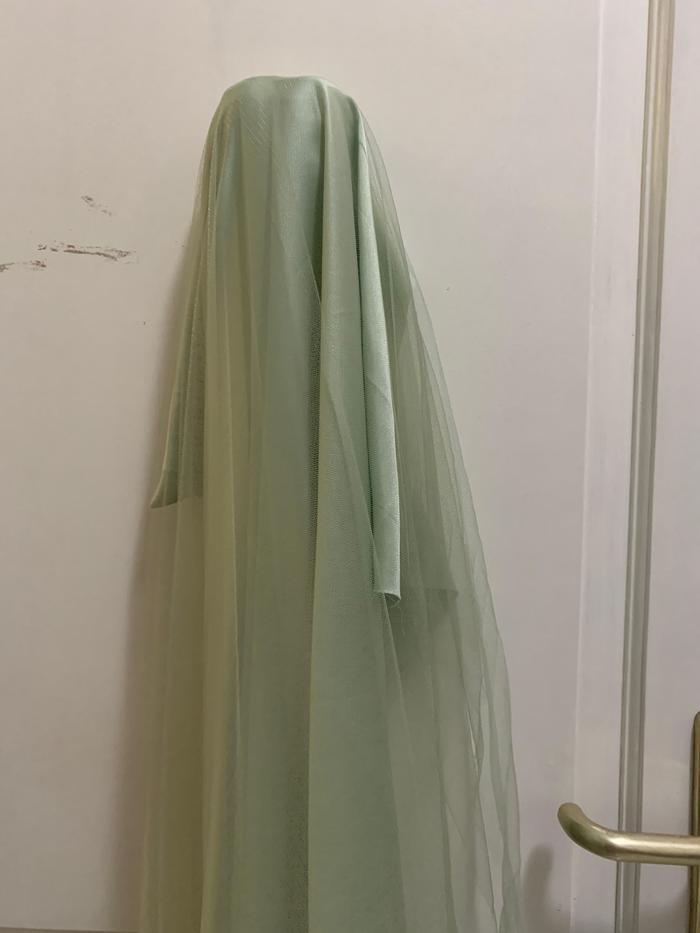 1/2 Meter Bahan Kain Soft Tile Tule Tulle Polos Lemas Warna Hijau Sage Green