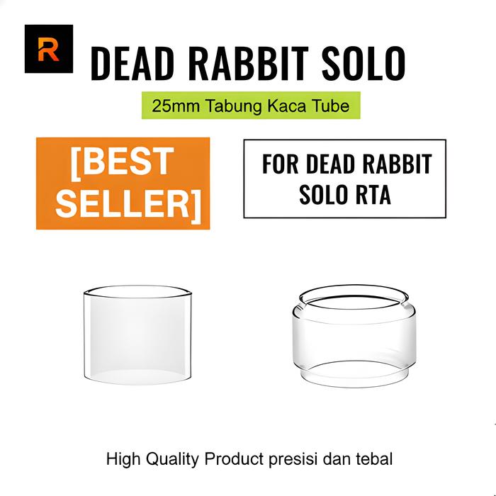 [SEDANG TREND] Dead Rabbit Solo RTA Replacement Glass | 24mm | Kaca Tabung Tank 24