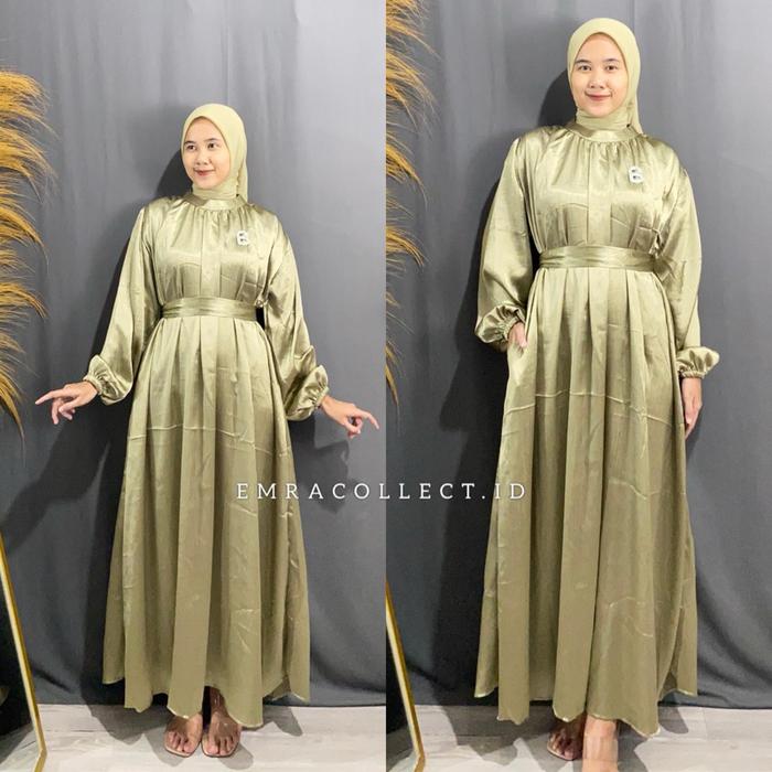 SAUQIA DRESS SILK SIMMER TERBARU DRESS KONDANGAN BRIDESMAID - EMRACOLLECT.ID
