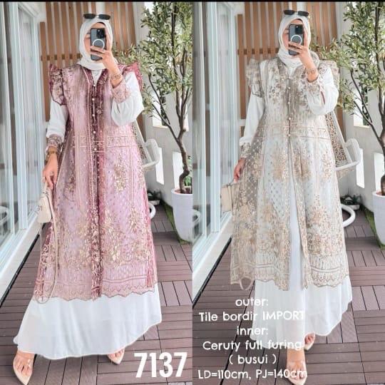 Gamis Outer - Gamis Termurah - Gamis + Outer Brukat
