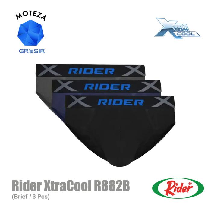 Grosir [MIN 3pcs] Rider Xtracool R882B R 882 B Celana Dalam CD Pria Mini Brief - 1 Box isi 3 pcs