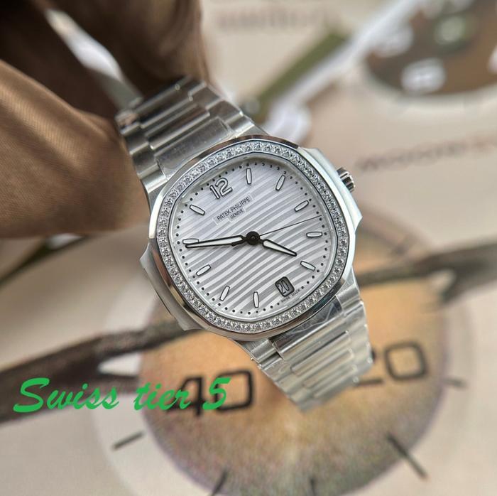 Jam Tangan WanitaPatekPhilippe Nautilus 7118 Replica Watch With Bezel 35mm