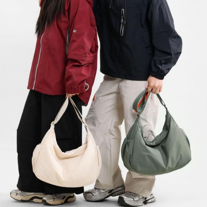 Tas Selempang Pria Wanita Model Baru Fashion Simple – Tas Ketiak Besar Kapasitas, Korean Style Polos