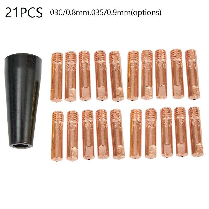 21PCS Gasless Nozzle Tips 0.9mm MIG Welder Nozzle Contact Tips For