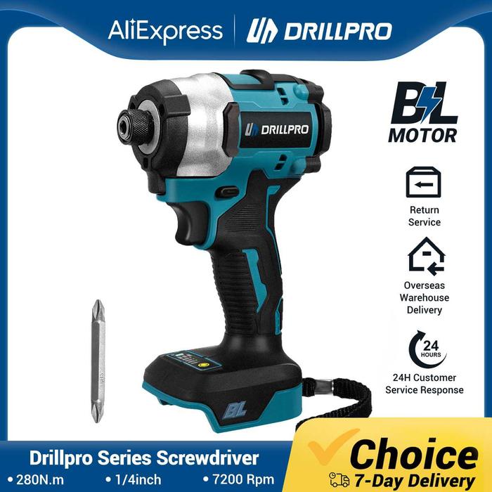 Drillpro1/4inch Brushless Electric Screwdriver Wireless Cordless 280N.m 20+1 Torque Electric Drill P