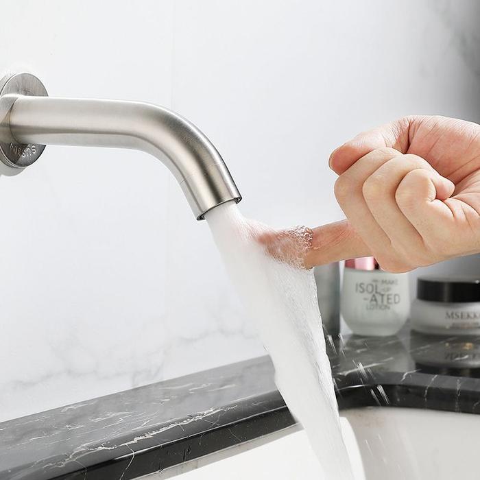 Kran Air Tembok Stainless 304 Tekan ON OFF Uniq Touch Tap Faucet