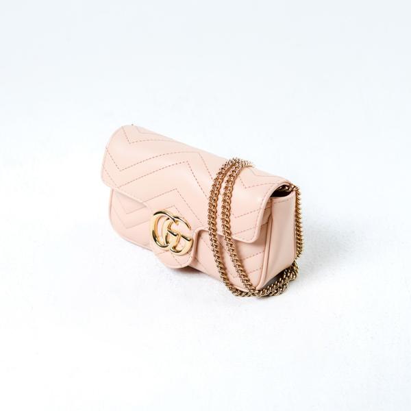 Tas GG MARMONT GG SHINE GOLD PINK SUPER MINI SHOULDER BAG 100% ORIGINAL - 17X5X10CM