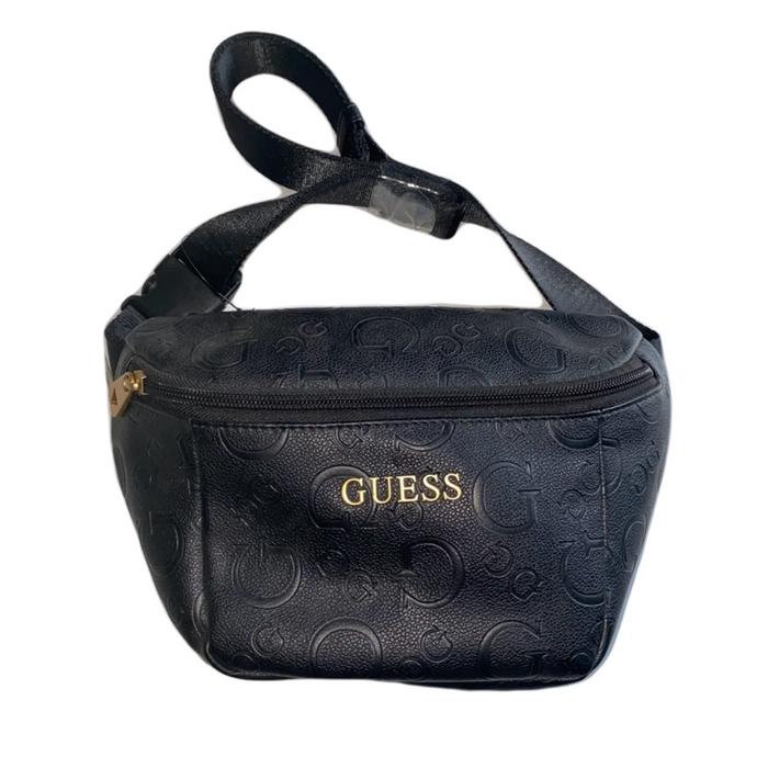 GUESS Belt Bag Black Unisex Hitam Pinggang