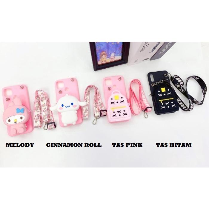 OPPO A16 - OPPO A16S - OPPO A54S 4G - OPPO A16K - OPPO A16E CASE TAS SELEMPANG 4 MOTIF LUCU + DOMPET