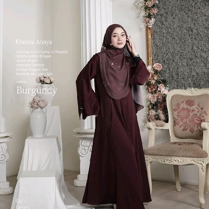 Khenza Abaya - Burgundy by Naqa.id Syari Muslim Gamis