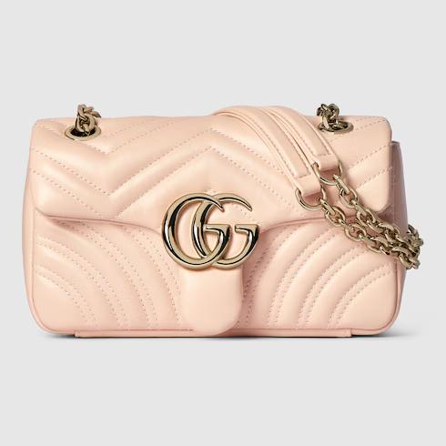 Tas messenger,Tas Premium Wanita,GG Marmont small shoulder bag,pink