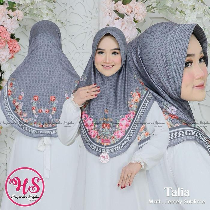 Zhiadhijab-Motif Sublime Printing Talia Size L Kerudung Instan Kekinian,Jilbab Instan Wanita Muslim 